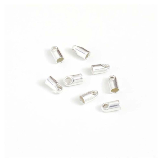Embouts pour Cordon Rond 2 mm Argenté 925 - 8 pcs - Perles Corner - Rougier et Plé