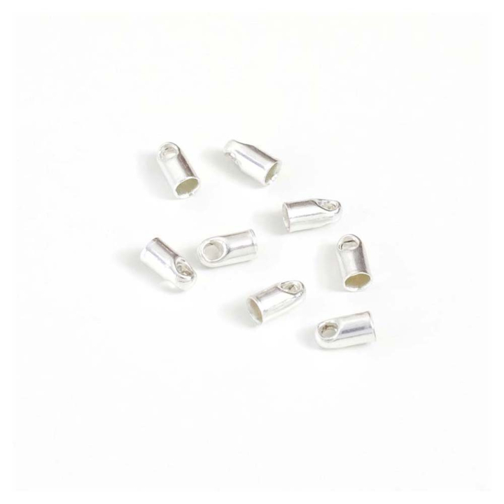 Embouts pour Cordon Rond 2 mm Argenté 925 - 8 pcs - Perles Corner - Rougier et Plé