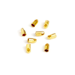 Embouts pour Cordon Rond 2 mm Doré à l'or fin 24K -  8 pcs - Perles Corner - Rougier et Plé