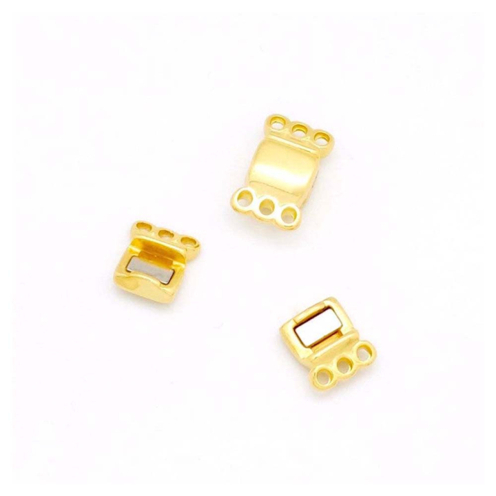 Fermoir Aimanté 3 Anneaux 8,6 x 13,7 mm Doré à l'or fin 24K - Perles Corner - Rougier et Plé