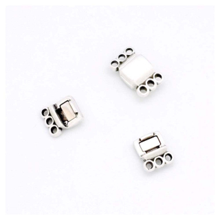 Fermoir Aimanté 3 Anneaux 8,6 x 13,7 mm Zamak argenté - Perles Corner - Rougier et Plé
