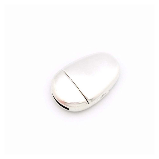 Fermoir Aimanté Galet pour Lanière 10 mm Zamak argenté - Perles Corner - Rougier et Plé