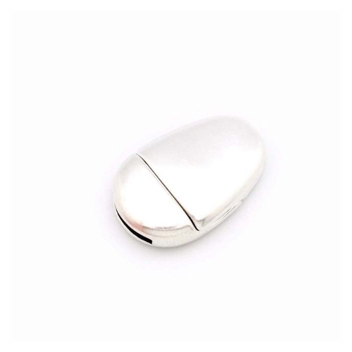 Fermoir Aimanté Galet pour Lanière 10 mm Zamak argenté - Perles Corner - Rougier et Plé