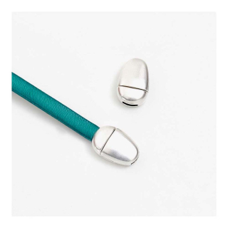 Fermoir Aimanté Galet pour Lanière 5 mm Zamak argenté - Perles Corner - Rougier et Plé