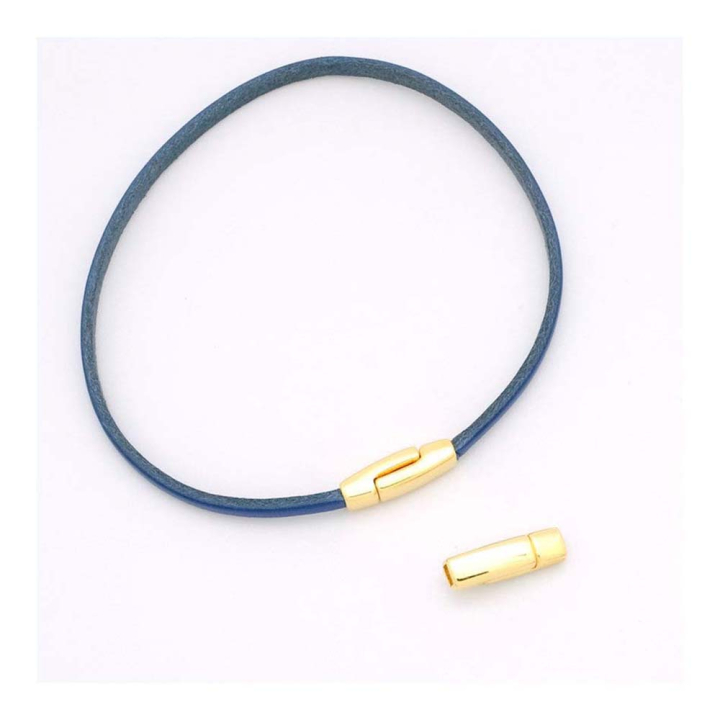 Fermoir Aimanté pour Cordon 3 mm - Zamak doré - Perles Corner - Rougier et Plé