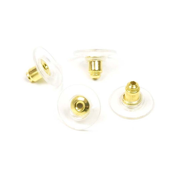 Fermoirs de Boucles d'oreilles 10 mm Laiton doré 10 pcs - Perles Corner - Rougier et Plé