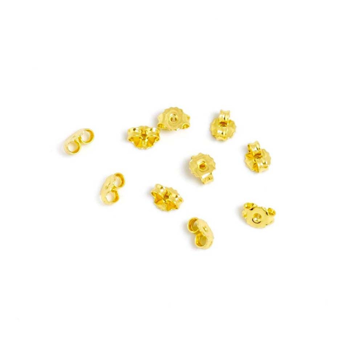 Fermoirs Papillons 6 mm de Boucles d'oreilles Doré à l'or fin 24K - 10 pcs - Perles Corner - Rougier et Plé