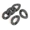 Maillons 20 x 28 mm en Acétate Noir Mat 6 pcs - Perles Corner - Rougier et Plé