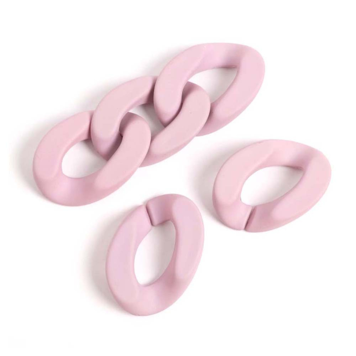 Maillons 20 x 28 mm en Acétate Violet Mat 6 pcs - Perles Corner - Rougier et Plé