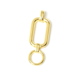Pendentif Anneau et Rectangle 13,3 x 40,6 mm Doré à l'or fin 24K - Perles Corner - Rougier et Plé