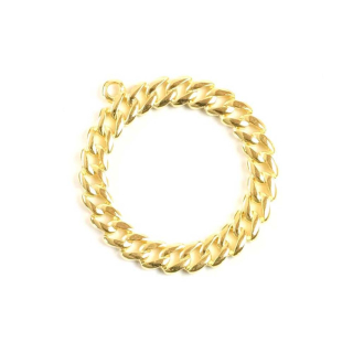 Pendentif Anneau Gourmette 28,5 x 31,2 mm Doré à l'or fin 24K - Perles Corner - Rougier et Plé