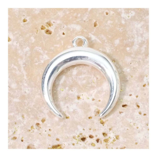 Pendentif Corne 22 x 23 mm Zamak argenté - Perles Corner - Rougier et Plé