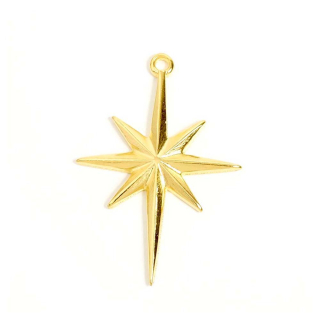 Pendentif Étoile 17 x 31 mm Doré à l'or fin 24K - Perles Corner - Rougier et Plé