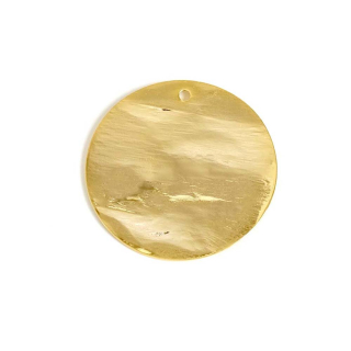 Pendentif Martelé ø 30 mm Doré à l'or fin 24K - Perles Corner - Rougier et Plé
