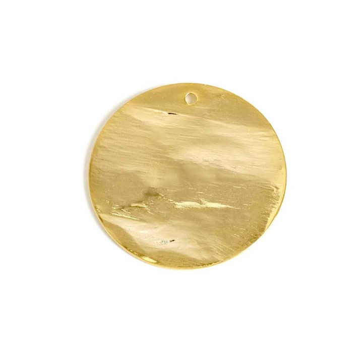 Pendentif Martelé ø 30 mm Doré à l'or fin 24K - Perles Corner - Rougier et Plé