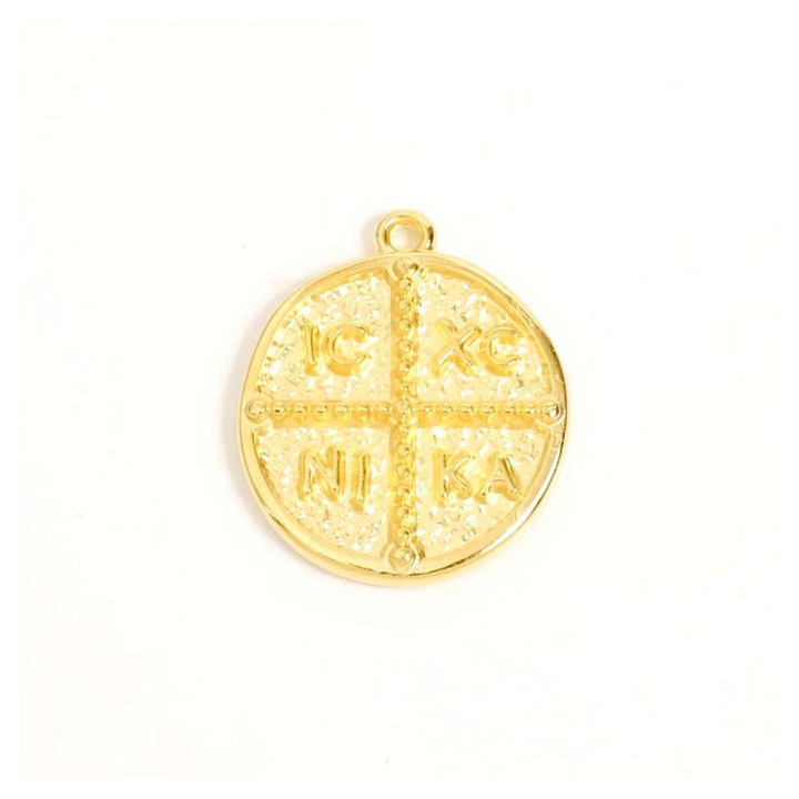 Pendentif Motif Talisman 18 x 20 mm Doré à l'or fin 24K - Perles Corner - Rougier et Plé