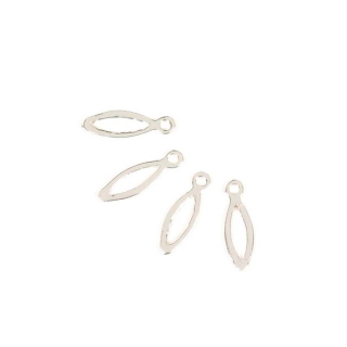 Pendentif Navette 3 x 10 mm Ajourée Argenté 925 - 4 pcs - Perles Corner - Rougier et Plé