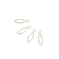 Pendentif Navette 3 x 10 mm Ajourée Argenté 925 - 4 pcs - Perles Corner - Rougier et Plé