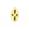 Pendentif Ovale Émaillé 11,4 x 22,4 mm Doré à l'or fin 24K - Perles Corner - Rougier et Plé