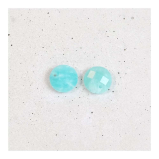 Pendentif Rond Facetté 8 mm en Pierre Naturelle Amazonite - Perles Corner - Rougier et Plé