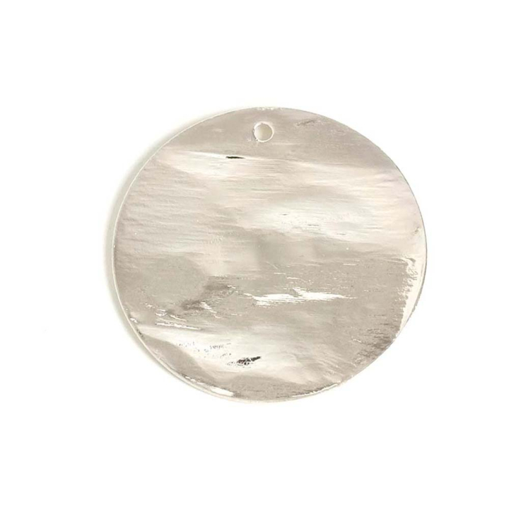 Pendentif Rond Martelé ø 30 mm Argenté 925 - Perles Corner - Rougier et Plé