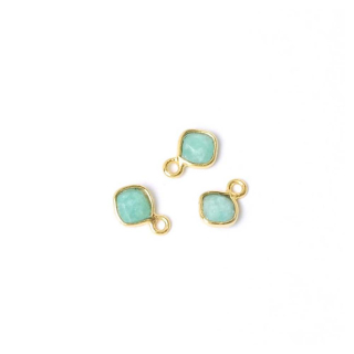 Pendentif Serti Carré Pierre naturelle 5 x 8,2 mm Doré à l'or fin 24K - Perles Corner - Rougier et Plé