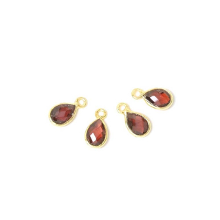 Pendentif Serti Goutte Pierre naturelle 4,7 x 9,4 mm Doré à l'or fin 24K - Perles Corner - Rougier et Plé