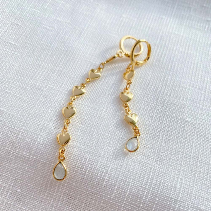 Pendentif Serti Goutte Pierre naturelle 4,7 x 9,4 mm Doré à l'or fin 24K - Perles Corner - Rougier et Plé