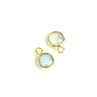Pendentif Serti Rond 7 x 10 mm Doré à l'or fin 24K - Perles Corner - Rougier et Plé