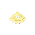 Pendentif Spirituel Œil Émaillé 17,6 x 23,6 mm Doré à l'or fin 24K - Perles Corner - Rougier et Plé