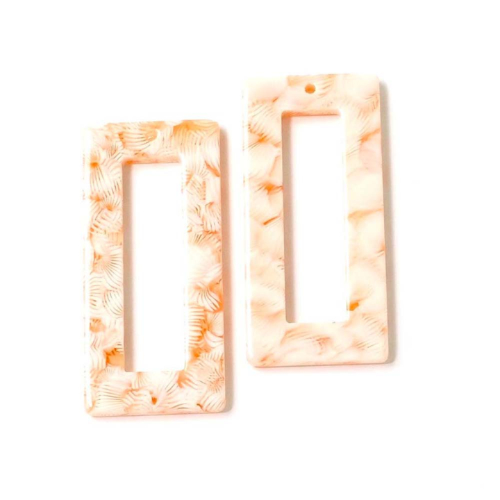 Pendentifs Anneau Rectangle 17 x 37 mm en Acétate Colorfull 2 pcs - Perles Corner - Rougier et Plé