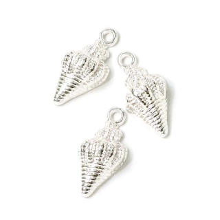 Pendentifs Coquillage Argenté 925 - 4 pcs - Perles Corner - Rougier et Plé