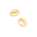 Pendentifs Coquillage Cauris 14 x 20 mm  Doré à l'or fin 24K - 2 pcs - Perles Corner - Rougier et Plé