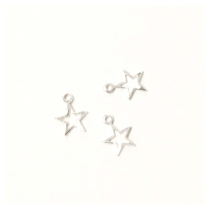 Pendentifs Étoile ajourée 6 x 8 mm 6 pcs - Perles Corner - Rougier et Plé