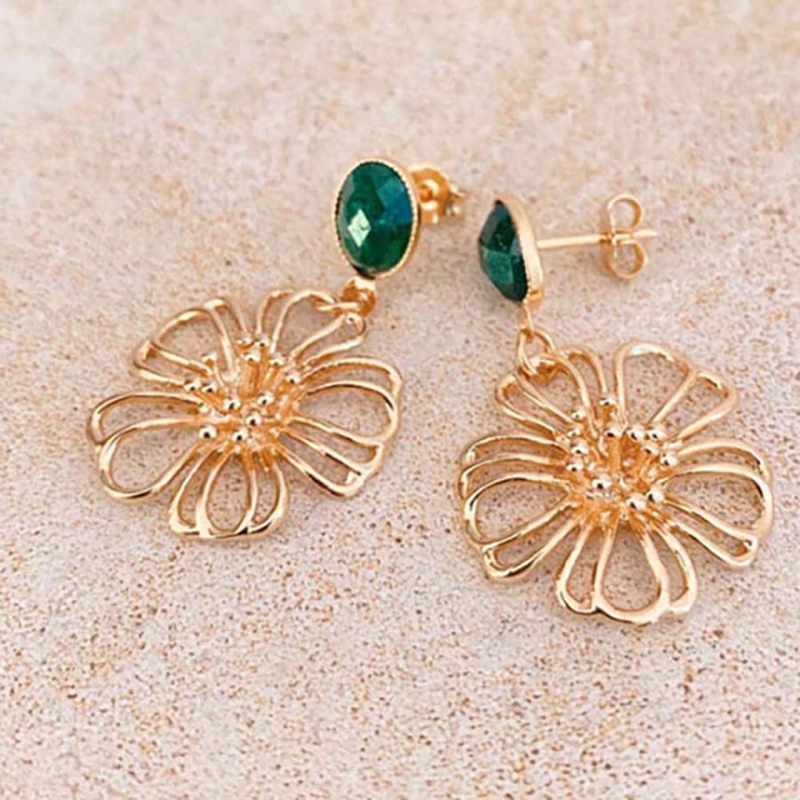 Pendentifs Fleur Ajourée ø 21 mm Doré à l'or fin 24K - 2 pcs - Perles Corner - Rougier et Plé