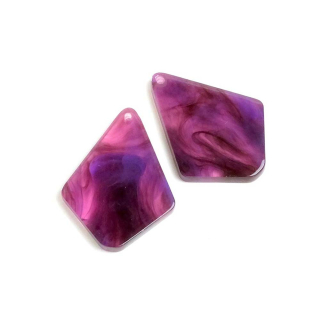 Pendentifs Losange 19 x 25 mm en Acétate 2 pcs - Perles Corner - Rougier et Plé