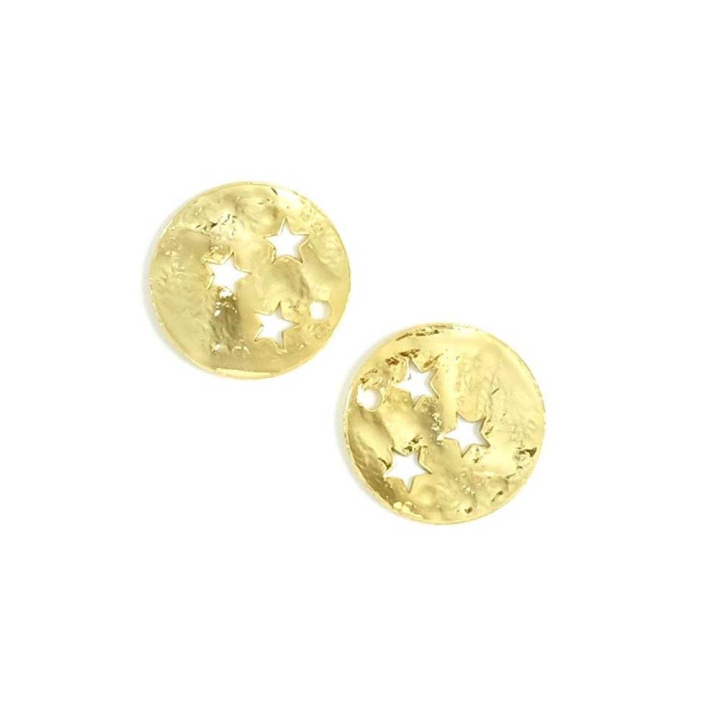 Pendentifs Martelé 3 Étoiles ø 15 mm 2 pcs - Perles Corner - Rougier et Plé