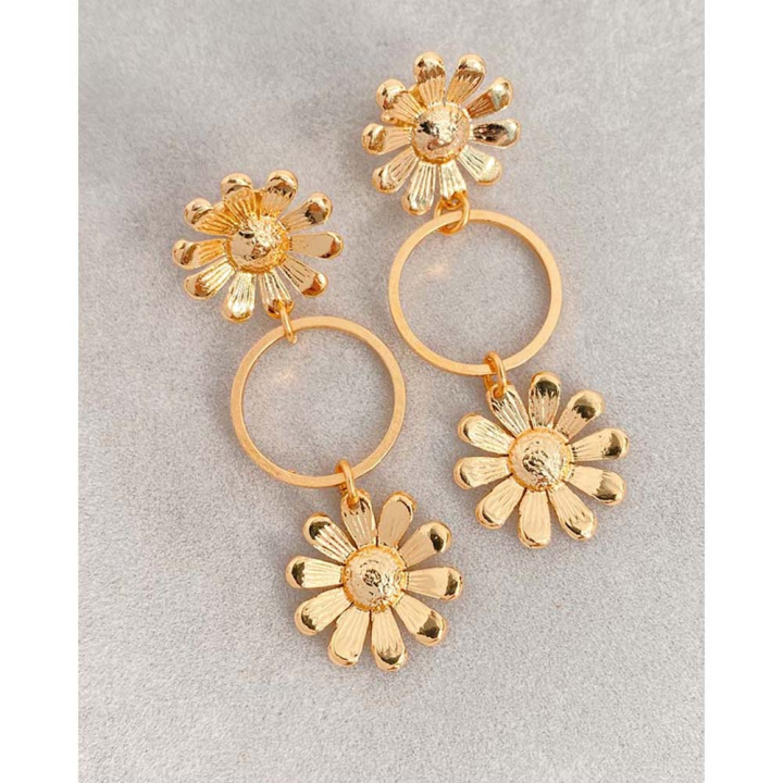Pendentifs Pâquerettes 14,5 mm Doré à l'or fin 24K - 2 pcs - Perles Corner - Rougier et Plé