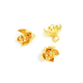 Pendentifs Petite Fleur 10 x 9 mm Doré à l'or fin 24K - 2 pcs - Perles Corner - Rougier et Plé