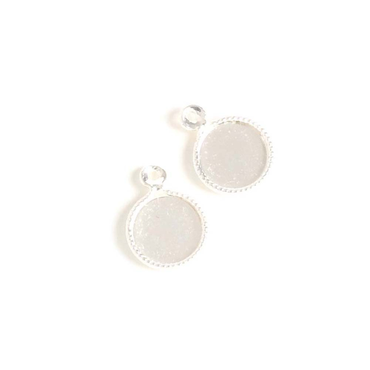 Pendentifs Pour Cabochon Rond ø 8 mm Argenté 925 - 2 pcs - Perles Corner - Rougier et Plé