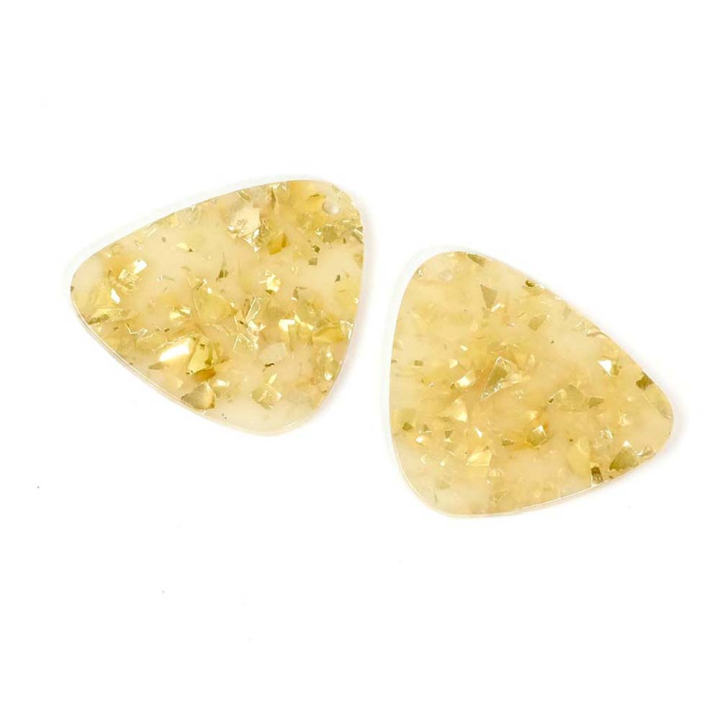 Pendentifs Triangle en Acétate Inclusions 27 x 28 mm - 2 pcs - Perles Corner - Rougier et Plé