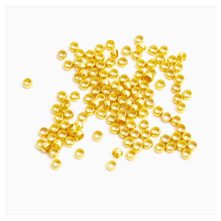 Perle à écraser ø 2 mm Doré à l'or fin 24K - 75 pcs - Perles Corner - Rougier et Plé