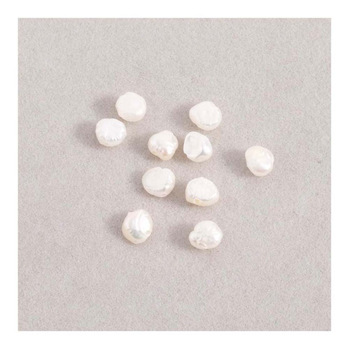 Perle en Nacre Naturelle Irrégulière 10 pcs - Perles Corner - Rougier et Plé