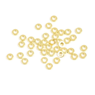 Perle Rondelle ø 4 x 0,8 mm Doré à l'or fin 24K - 10 pcs - Perles Corner - Rougier et Plé