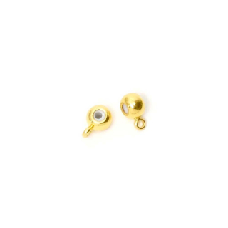 Perle Stoppeur Bélière ø 5 mm Doré à l'or fin 24K - 2 pcs - Perles Corner - Rougier et Plé