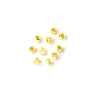 Perle Striée 2 x 3 mm Doré à l'or fin 24K - 10 pcs - Perles Corner - Rougier et Plé