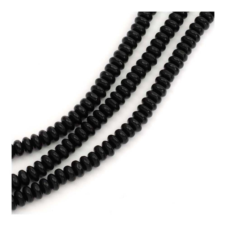 Perles de Bohème Donuts 2 x 4 mm sur Fil 12 cm - Perles Corner - Rougier et Plé