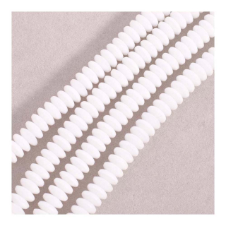 Perles de Bohème Donuts 6 x 2 mm Blanc sur Fil 12 cm - Perles Corner - Rougier et Plé