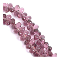 Perles de Bohème Transparentes Goutte 5 x 7 mm sur Fil 12 cm - Perles Corner - Rougier et Plé