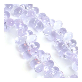 Perles de Bohème Transparentes Goutte 6 x 9 cm sur Fil 12 cm - Perles Corner - Rougier et Plé